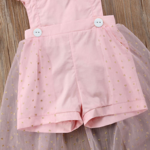 Summer New Fashion Infant Romper Tulle Dress Toddler Girls Birthday Holiday Party Girls Dresses Jumpsuits - ebowsos