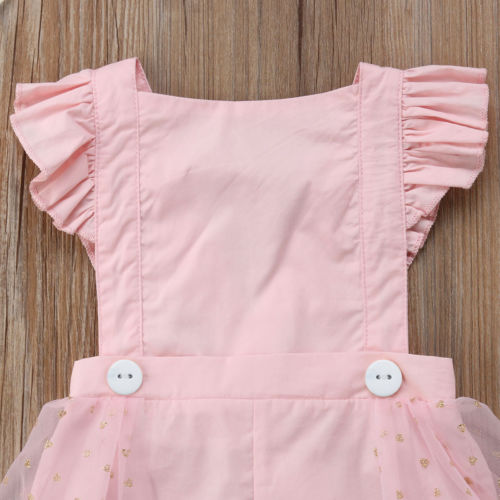 Summer New Fashion Infant Romper Tulle Dress Toddler Girls Birthday Holiday Party Girls Dresses Jumpsuits - ebowsos