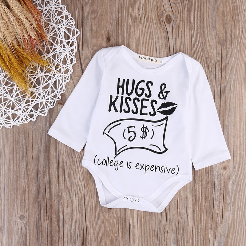 Summer New Style Newborn Infant Baby Boy Girl Cartoon Letter Bodysuit Jumpsuit Outfit Clothes Sunsuit - ebowsos