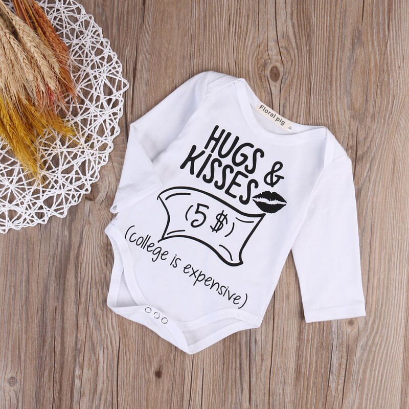 Summer New Style Newborn Infant Baby Boy Girl Cartoon Letter Bodysuit Jumpsuit Outfit Clothes Sunsuit - ebowsos