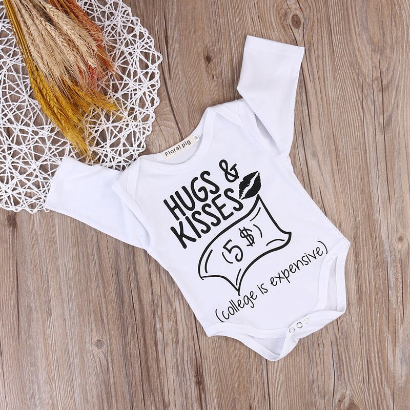 Summer New Style Newborn Infant Baby Boy Girl Cartoon Letter Bodysuit Jumpsuit Outfit Clothes Sunsuit - ebowsos