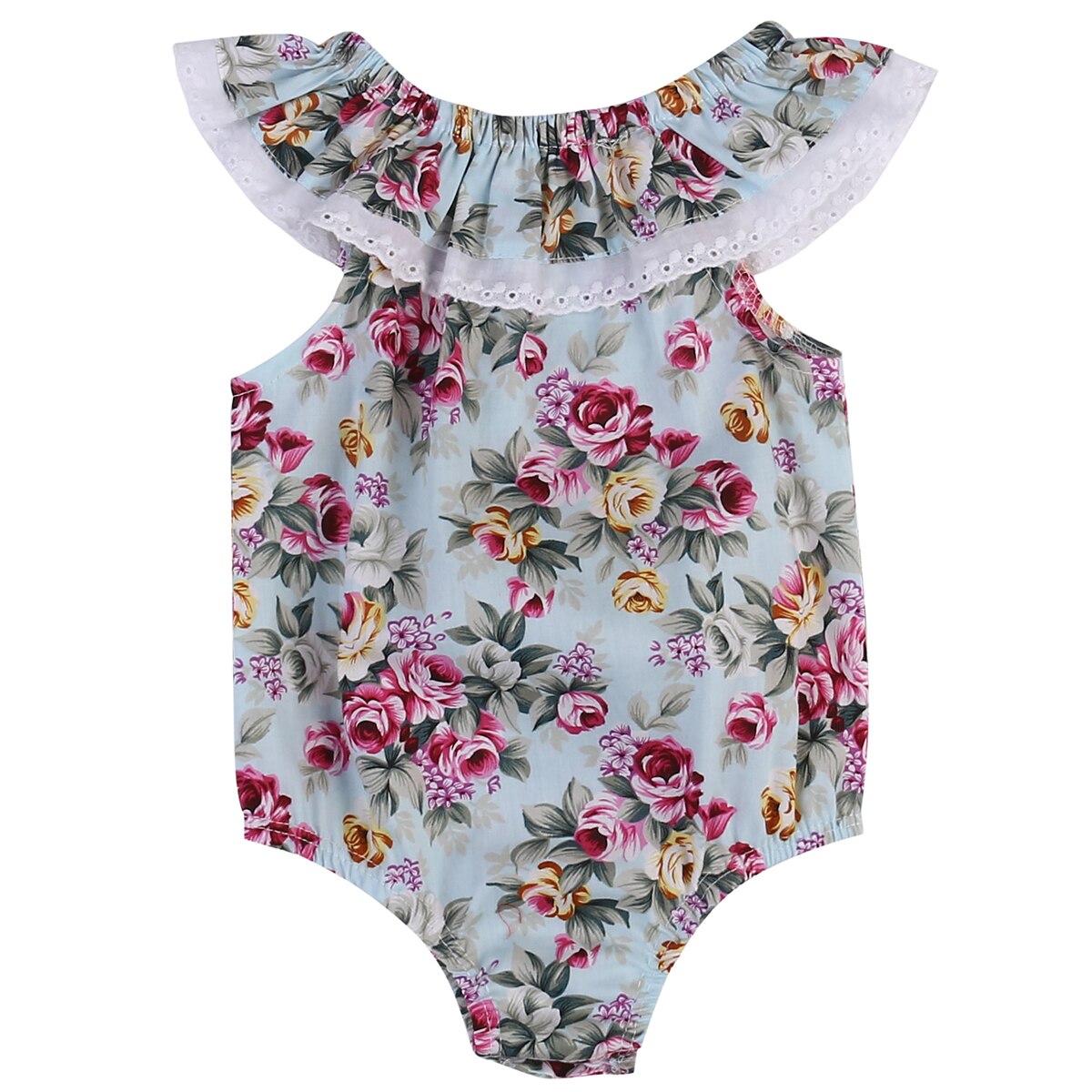 Summer Newborn Baby Girl Floral  Bodysuit Jumpsuit Outfits Sunsuit Clothes - ebowsos