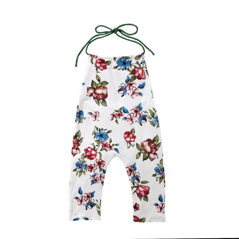 Summer Newborn Toddler Kids Baby Girls Flower Clothing Sleeveless Romper Jumpsuit Playsuit Outfits Sunsuit Backless Clothes - ebowsos