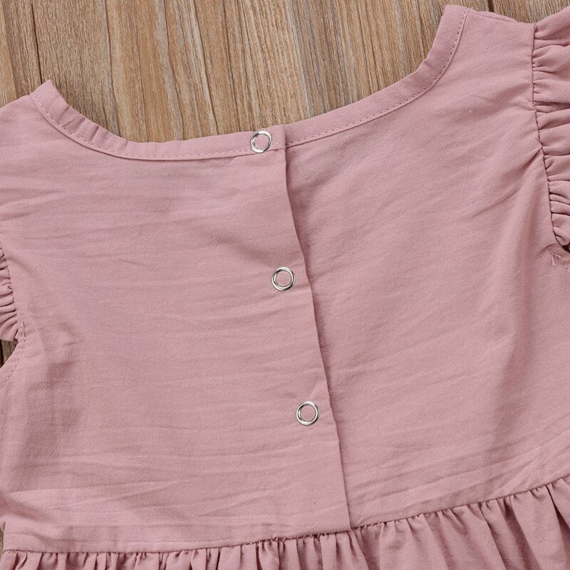 Summer Pirncess Dresses For Girls Newborn Baby Kids Girls Short Sleeve Lace Dress Party Sundress Dresses - ebowsos