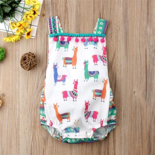 Summer Princess Baby Girls sheep Tassel Bodysuit Jumpsuit One Pieces Outfits Sunsuit Children Cute Anime Clothes 0-24M - ebowsos