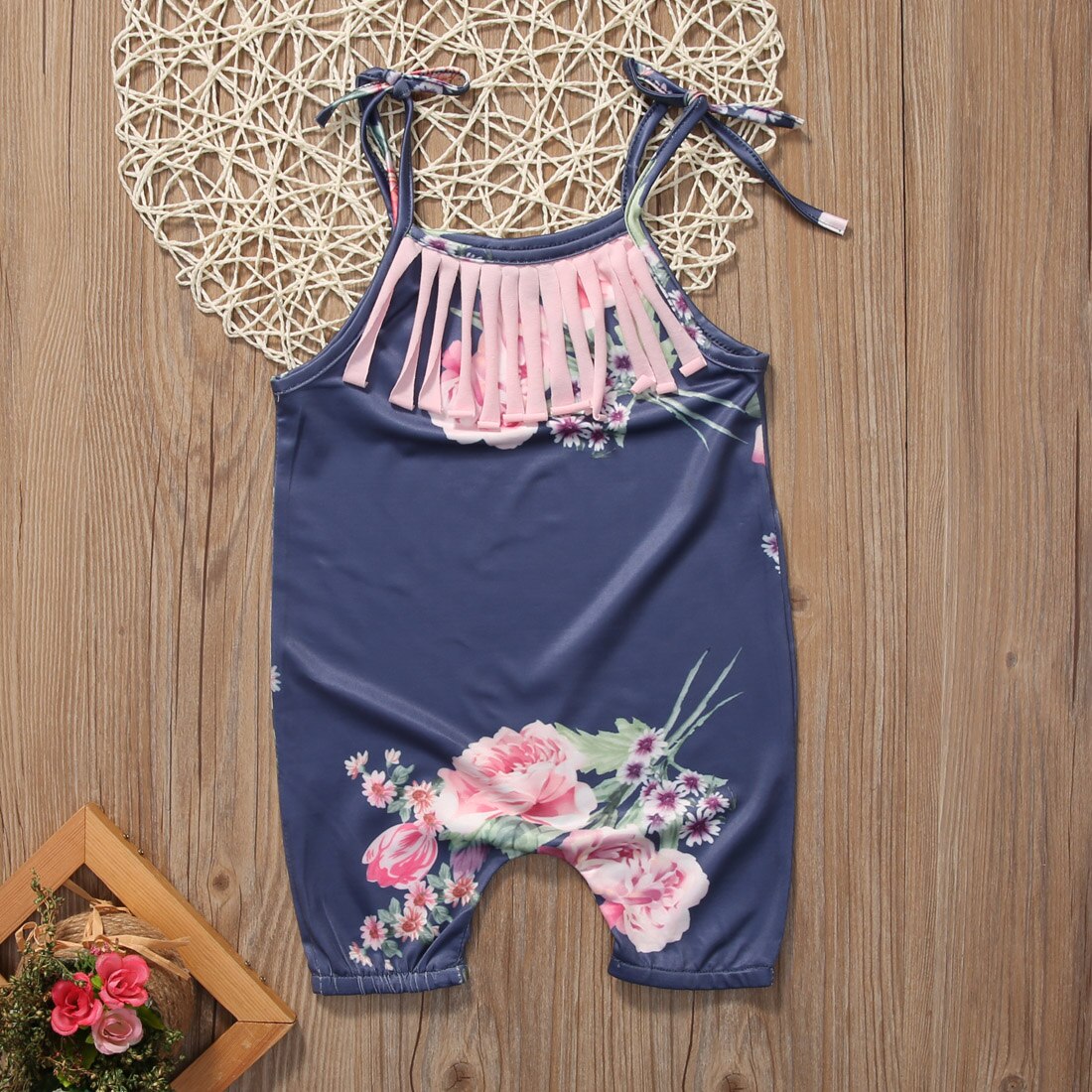 Summer Toddler Baby Girl Clothes Romper Floral Sleeveless Cotton Playsuit Sunsuit Outfit - ebowsos