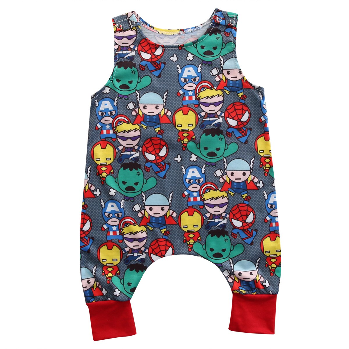 Summer cartoon  Newborn Baby Boy Romper Jumpsuit Heros Pattern Clothes Outfits - ebowsos