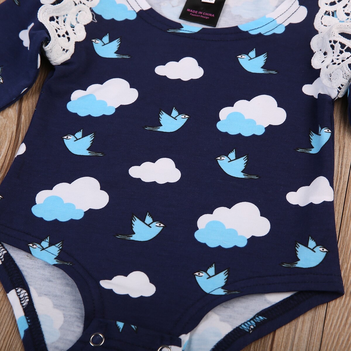 Sweet Infant Toddler Baby Girls Long Sleeve Bodysuit Cartoon Cute Birds Jumpsuit Sunsuit Outfits 0-18M - ebowsos