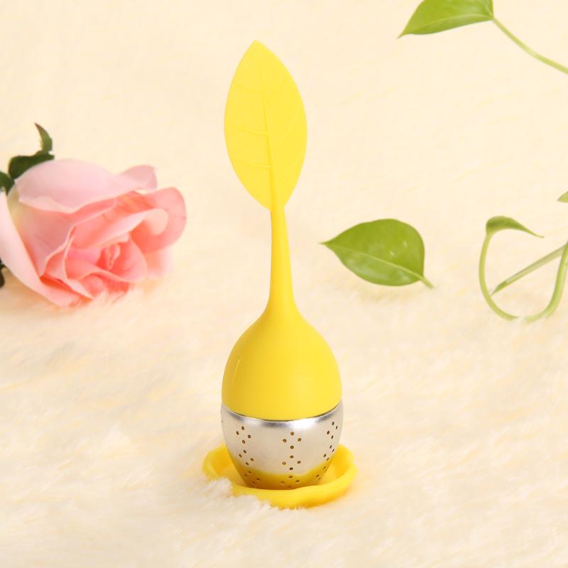 Sweet Leaf Silicone Tea Infuser Strainer w/ Drop Tray  D30 - ebowsos