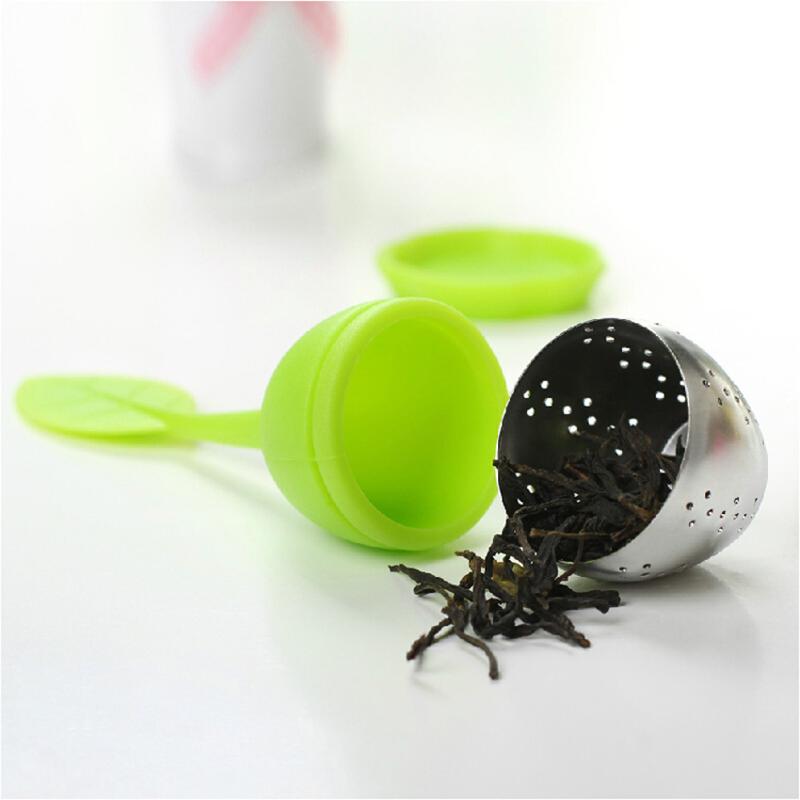 Sweet Leaf Silicone Tea Infuser Strainer w/ Drop Tray  D30 - ebowsos