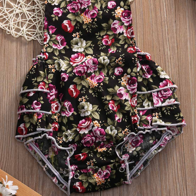 Sweet New Baby Girls Floral Ruffle Bodysuit Summer Children Clothing Jumpsuit Sunsuit Outfits One-pieces - ebowsos