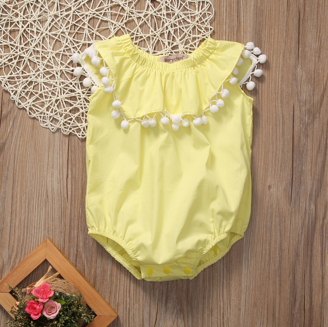 Sweet Newborn Baby Girl Infant Tassel Jumpsuit Bodysuit Outfits Sunsuit Clothes Summer - ebowsos