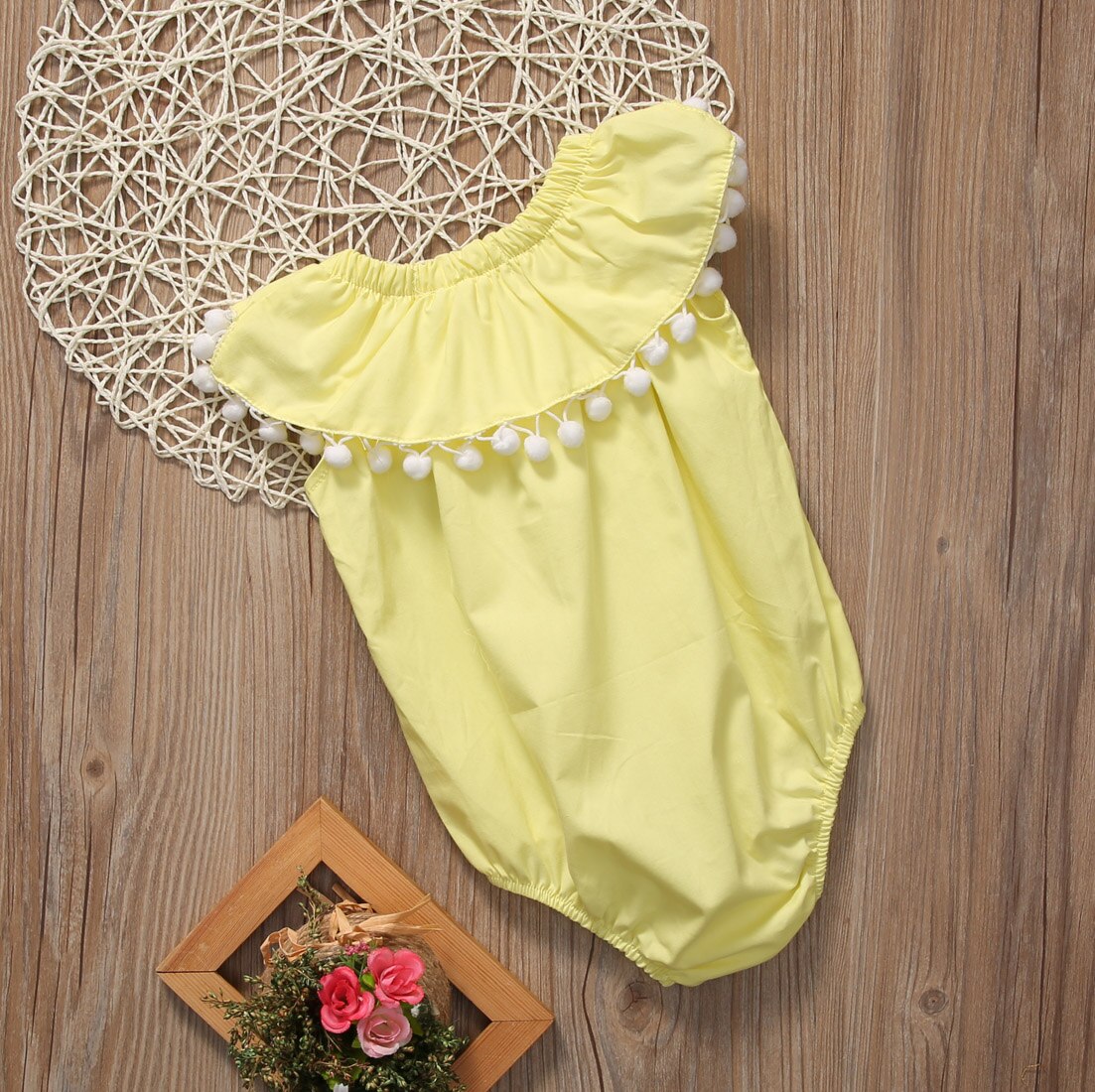 Sweet Newborn Baby Girl Infant Tassel Jumpsuit Bodysuit Outfits Sunsuit Clothes Summer - ebowsos