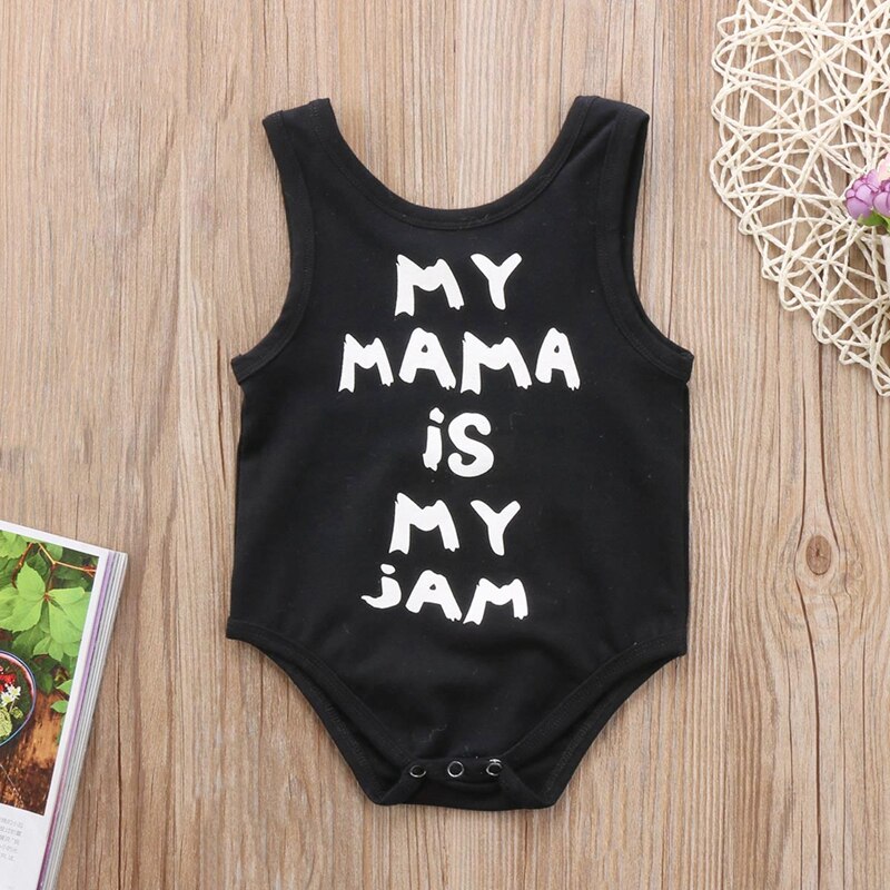 Sweet Summer Children Infant Baby Girls Mama Vest Sleeveless Bodysuit Jumpsuit Outfits Set Clothes - ebowsos