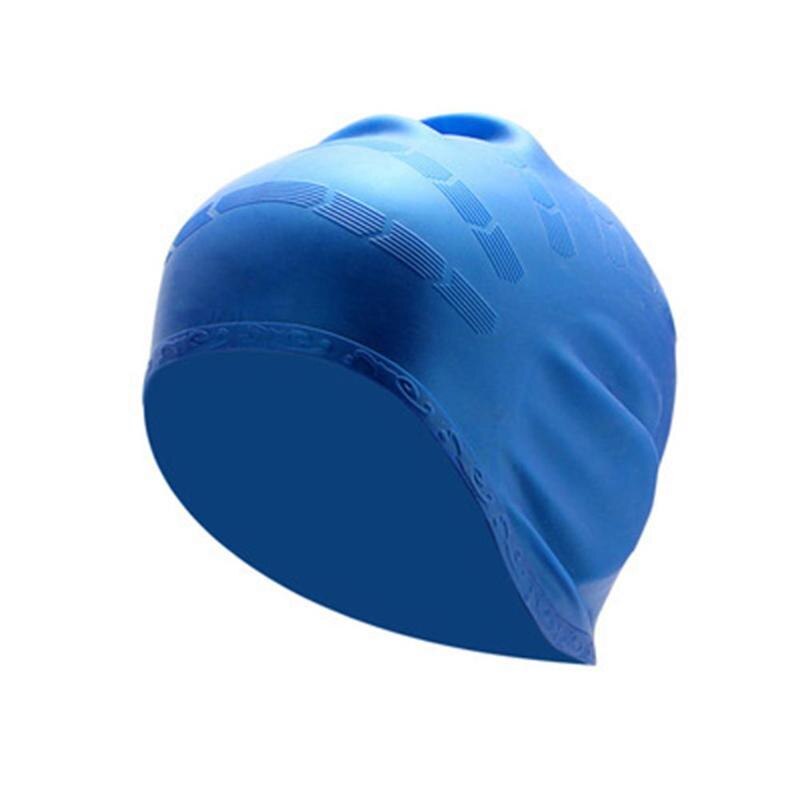 Swimming Cap Silicone Waterproof Protect Ears Long Hair Sports Swim Pool Hat Swimming Cap Free size for Men & Women Adults-ebowsos