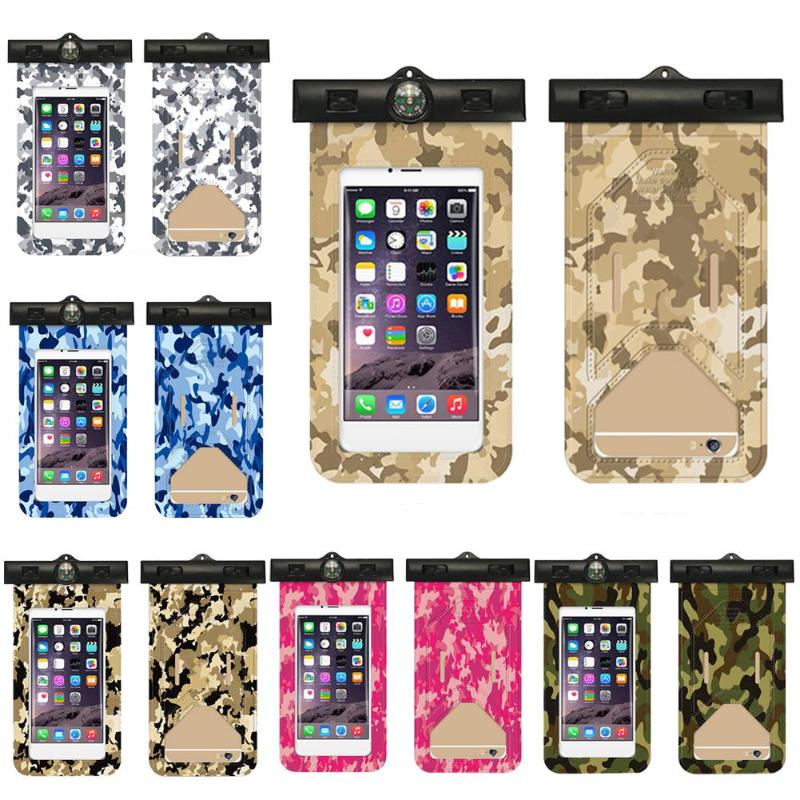 Swimming Waterproof Phone Bags Camo Clear Smart Touch Screen Cell Phone Pouch Design Touch Control More Comfortable-ebowsos