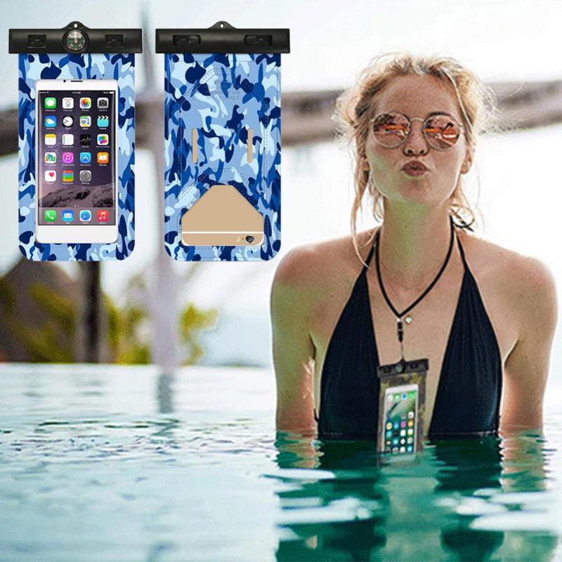 Swimming Waterproof Phone Bags Camo Clear Smart Touch Screen Cell Phone Pouch Design Touch Control More Comfortable-ebowsos