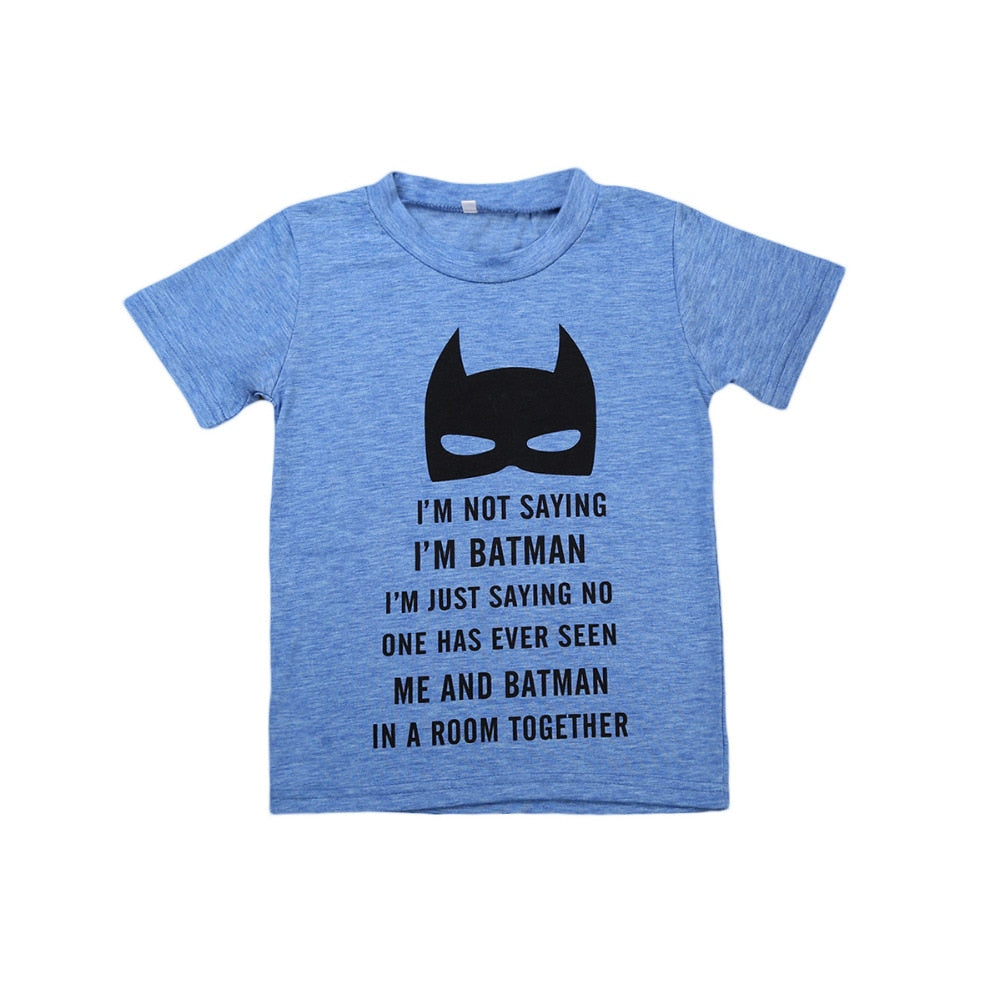 T-shirt Batman Hero Cute Baby Boy Kids  Summer T Shirt Tops Tee Age 2-7Y - ebowsos