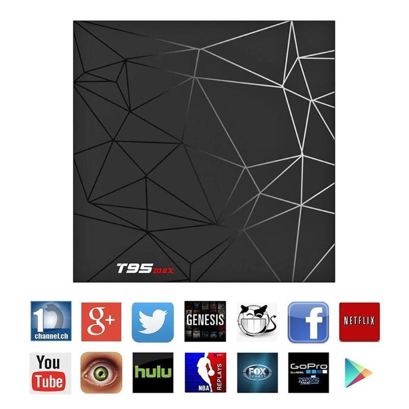 T95 2.4G WIFI Max 6K Android 8.1 Smart TV Box 2+16GB Quad Core 3D Movies WIFI Media High speed USB 3.0 Android 8.1 TV BOX New - ebowsos