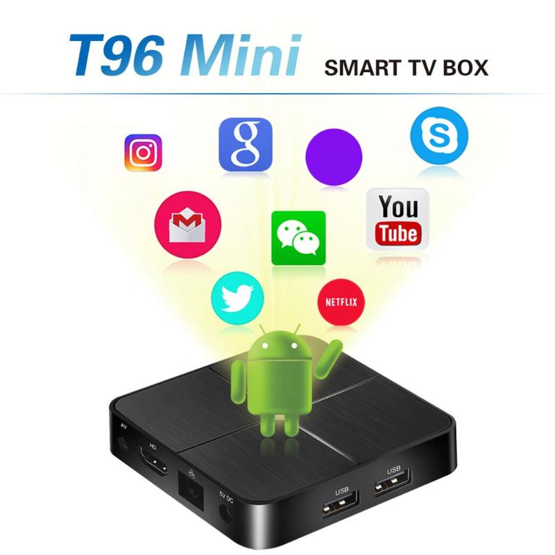 T96 Mini Android 7.1 Smart TV Box 1G+8G RK3229 Quad Core 2.4G WiFi 4K Set Top Box Streaming Media Player with Remote Control Hot - ebowsos