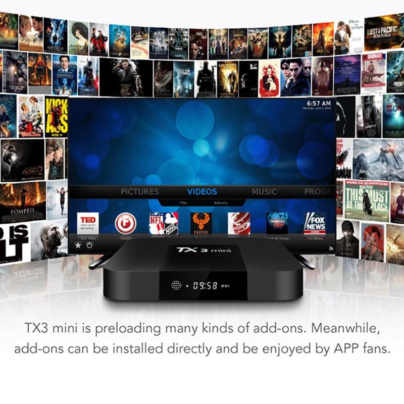 TX3 Mini Android 7.1 Smart TV Box 1G+8G/ 2G+16G Amlogic S905W Quad Core 2.4G WiFi BT4.0 4K Set-top Box Media Player Promotion - ebowsos