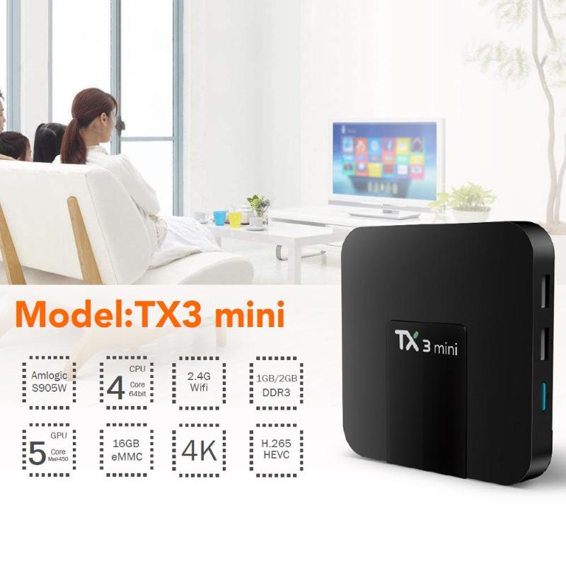 TX3 Mini Smart TV Box Android 7.1 Amlogic S905W Quad Core 1G+8G WIFI H.265 4K Set-top Box Media Player with Remote Control Hot - ebowsos