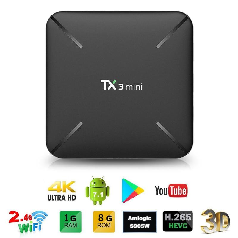 TX3 Mini TV Box Android 7.1 Amlogic S905W Quad Core Smart TV Set Top Box 2.4GHz WiFi Media Player 1GB/2GB RAM 8GB/16GB ROM New - ebowsos