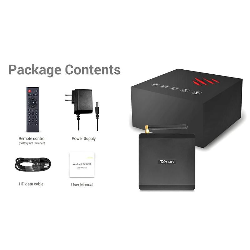 TX5 Max TV Box 4K HD Android 8.1 4+32GB 2.4G/5G WiFi BT4.2 Media Streamer Media box Set-Top Box Mini Smart TV BOX High Quality - ebowsos