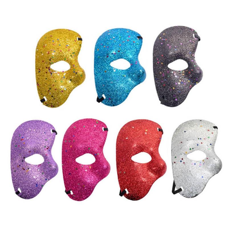 The Phantom Of Opera Mask Plastic Half Glitter Mask Christmas Halloween Kit - ebowsos