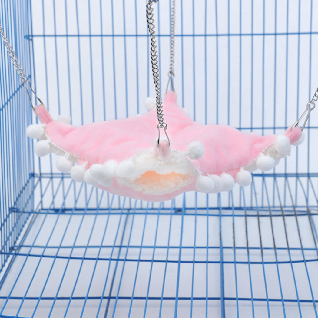 Thickened Soft Plush Pet Hammock Double-Layer Warm Hamster Hammock Small Pet Hanging Bed Pet Cage Hammock For Small Pets-ebowsos