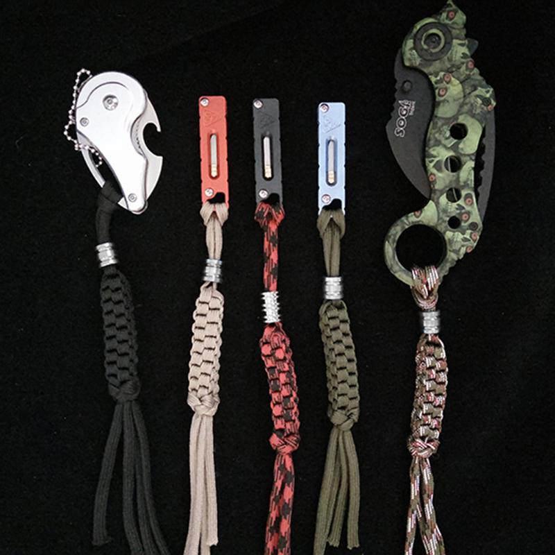 Titanium Alloy TC4 Knife Lanyard Rope Mini Titanium Alloy Knife EDC Lanyard Outdoor Camping Hiking Pendant Multi Tools-ebowsos