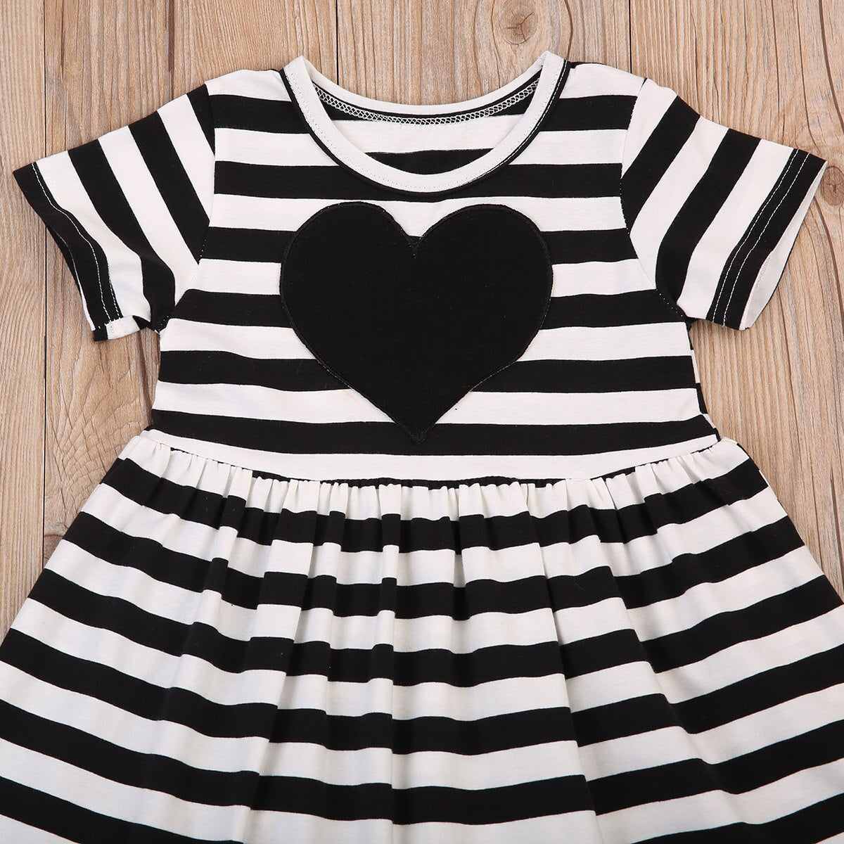 Toddler Baby Girl Kid Striped Casual Dress Outfit Sundress Short Sleeve Dresses Summer - ebowsos