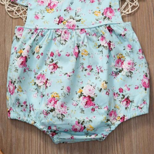 Toddler Baby Girls Clothes Summer Flying Sleeveless Floral Fashion Cotton Baby Romper One Piece Jumpsuit Baby Clothes 0-18M - ebowsos