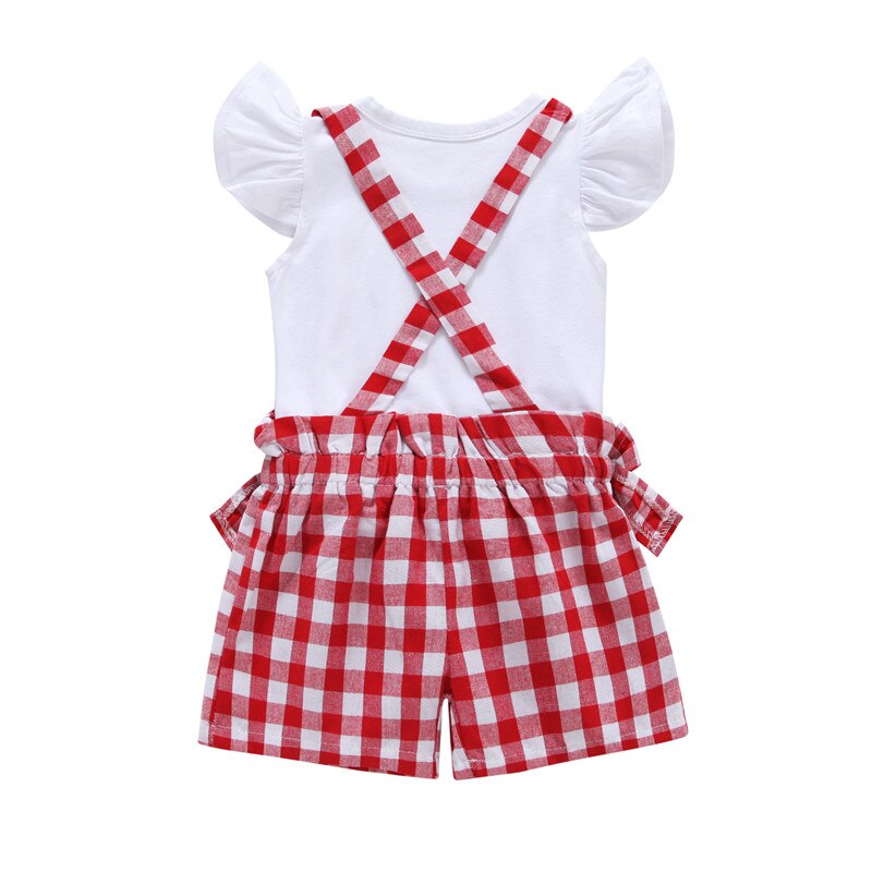 Toddler Baby Girls Ruffle T-shirt Tops+Suspender Trousers Clothes Outfits 3M-3Y - ebowsos