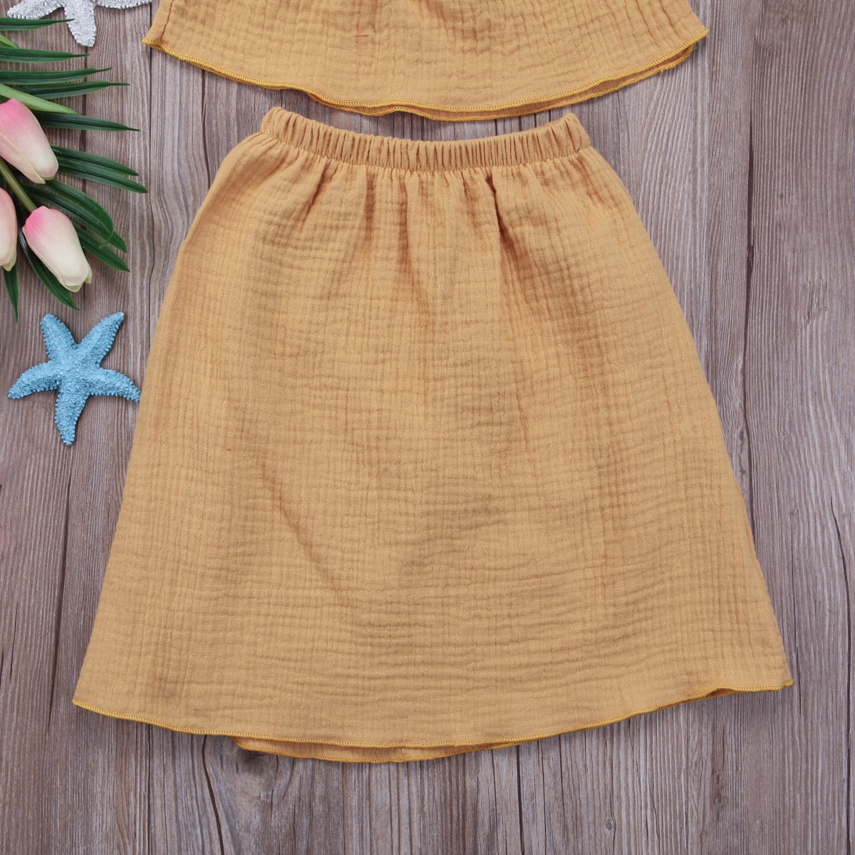 Toddler Baby Kid Girls Outfit Tops Blouse Skirt Party Pageant Boho Dress Clothes Summer - ebowsos