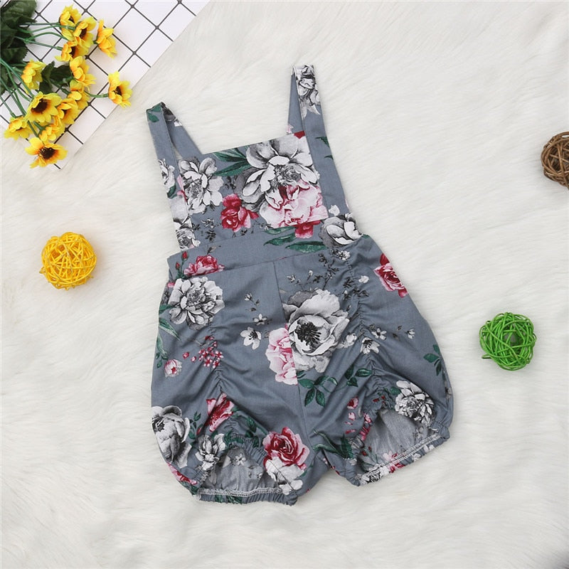 Toddler Clothes Baby Girl Flower Sleeveless Romper Sleeveless Jumpsuit Outfit Sunsuit 0-2T - ebowsos