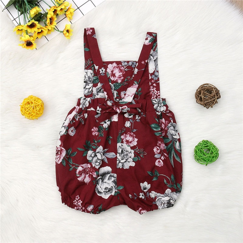 Toddler Clothes Baby Girl Flower Sleeveless Romper Sleeveless Jumpsuit Outfit Sunsuit 0-2T - ebowsos