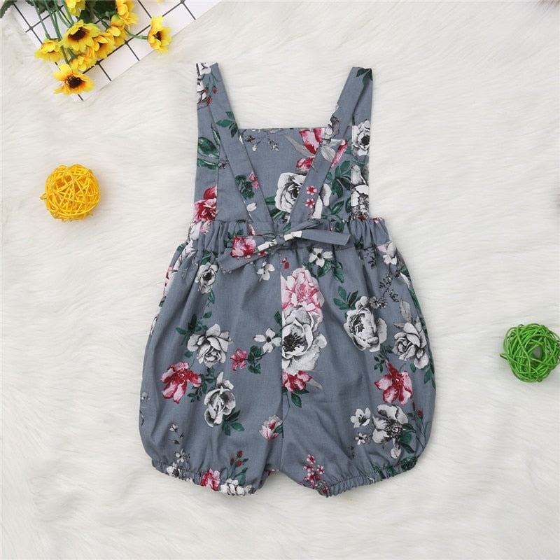 Toddler Clothes Baby Girl Flower Sleeveless Romper Sleeveless Jumpsuit Outfit Sunsuit 0-2T - ebowsos