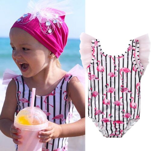 Toddler Girls Kids Swimwear Swimming Costume Swimsuit Bikini Beachwear - ebowsos