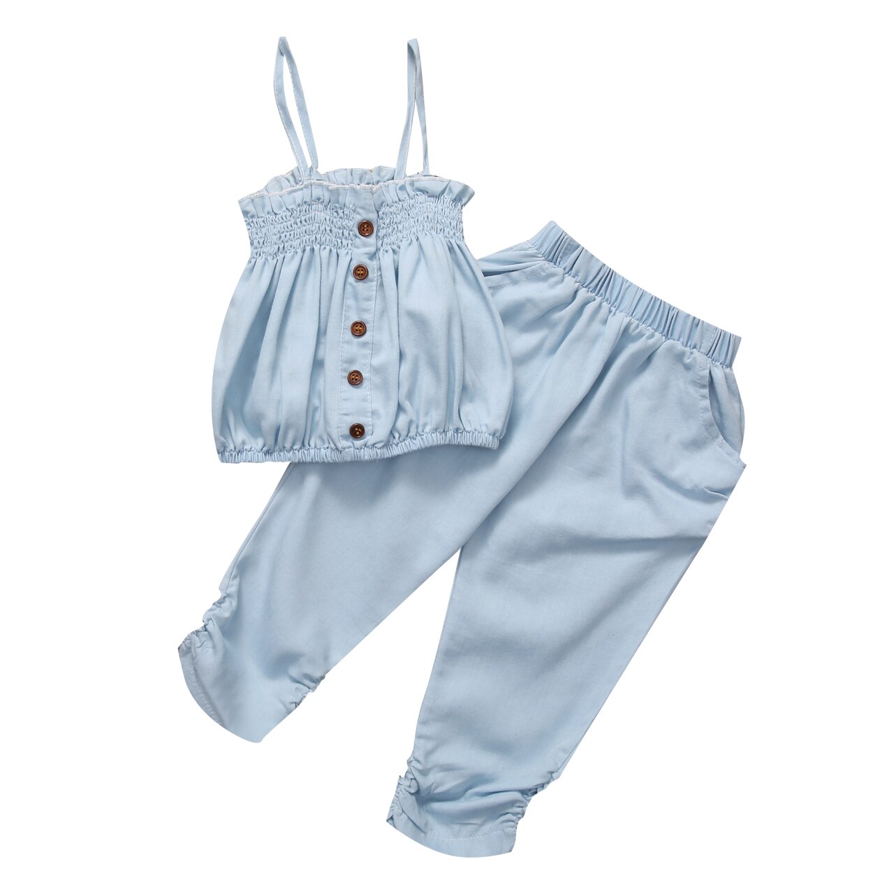 Toddler Kid Girl Children Outfit Set Top T-shrit Pants Trousers Clothing Sunsuit - ebowsos