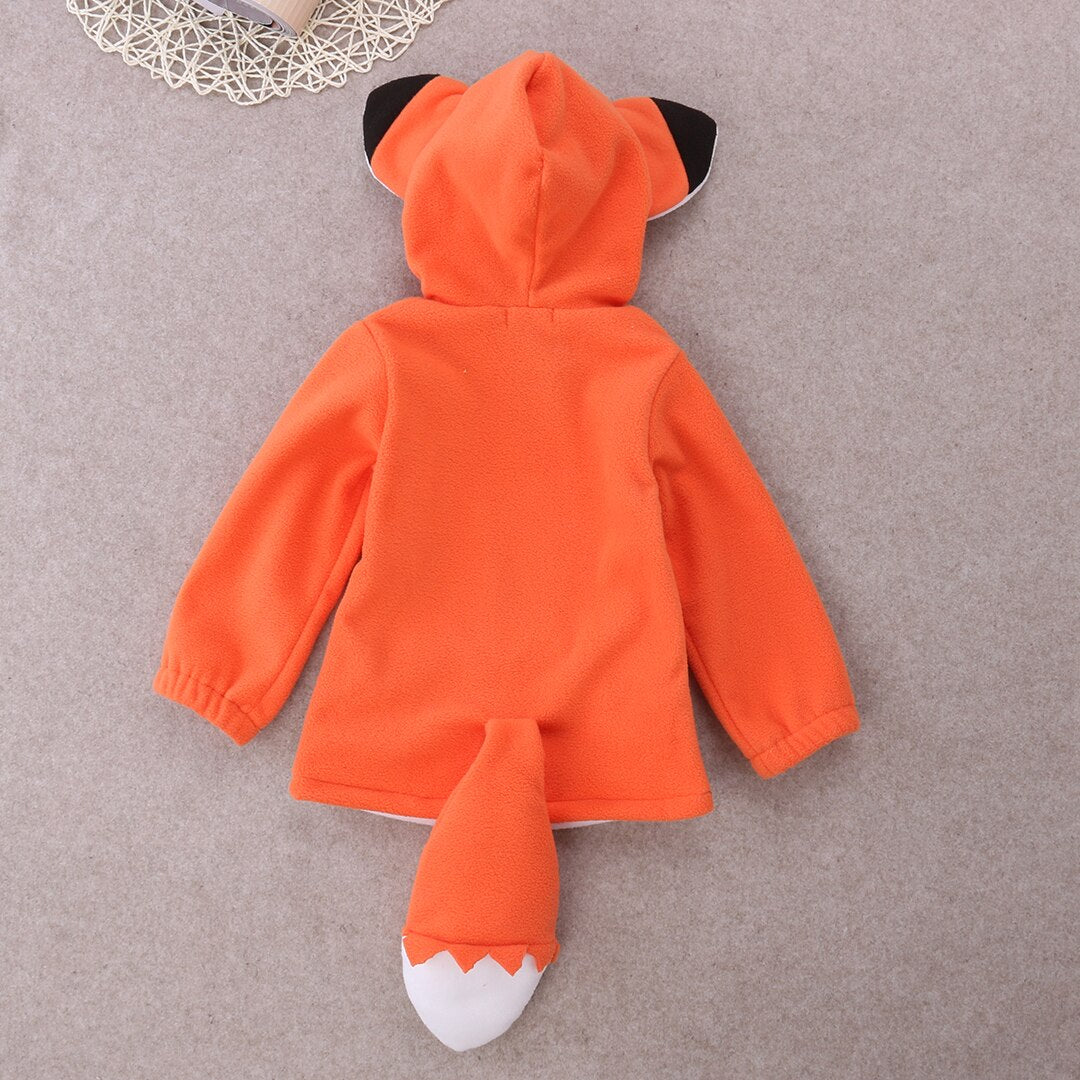 Toddler Kids Baby Boys Girls Cute Animal Tails Coat Outerwear Cotton Hooded Jacket 0-4Y - ebowsos