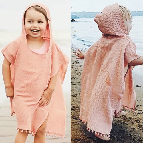 Toddler Kids Baby Girl Long Cape Dress Hooded Tassel Cloak Poncho Jumper Clothes Cotton and linen cloak - ebowsos