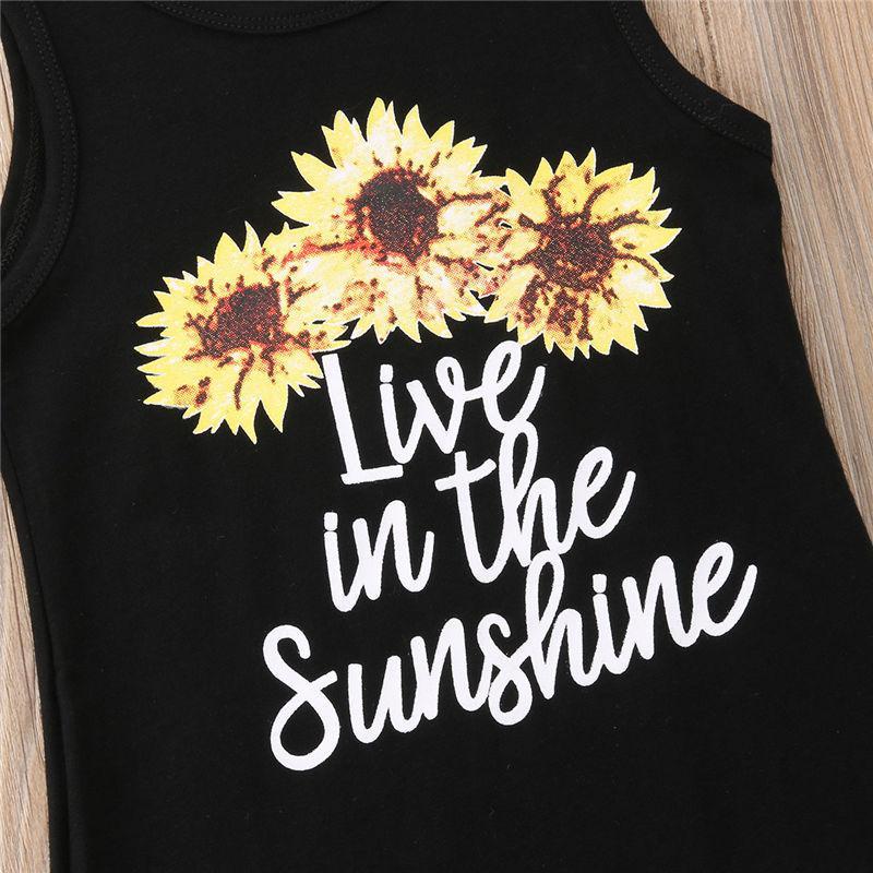 Toddler Kids Baby Girl Sleeveless Cotton Dress Causal sunflower Print Tassel Mini Dresses Sundress Outfits - ebowsos