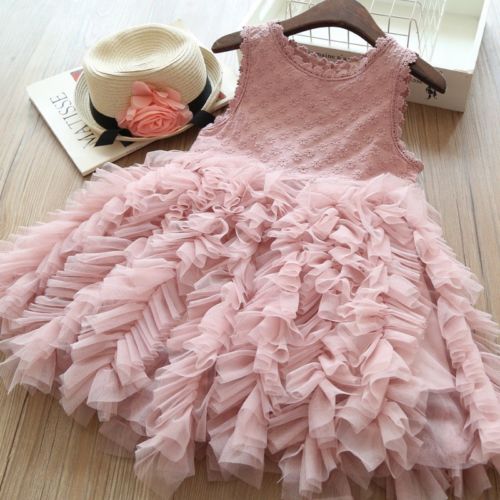 Toddler Kids Baby Girl Sleeveless Dress Xmas Tulle Tutu Party Pageant Princess Dresses - ebowsos