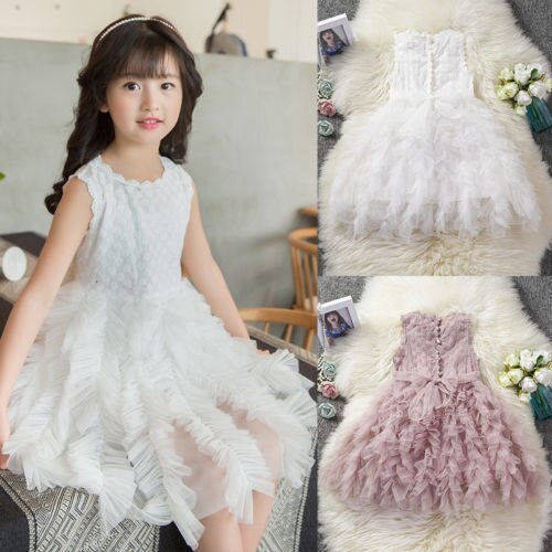 Toddler Kids Baby Girl Sleeveless Dress Xmas Tulle Tutu Party Pageant Princess Dresses - ebowsos