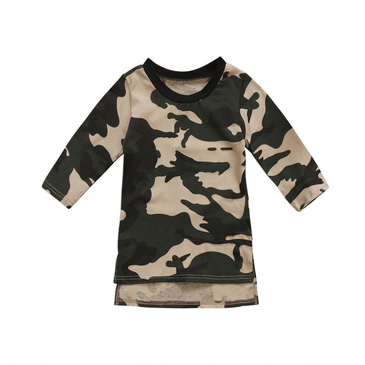 Toddler Kids Baby Girls Clothes Princess Party Prom Camouflage Long Sleeve Dress - ebowsos