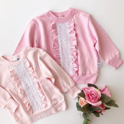 Toddler Kids Baby Girls Clothes Ruffle Lace Top T-Shirt Blouse Autumn Cotton Warm Clothing - ebowsos