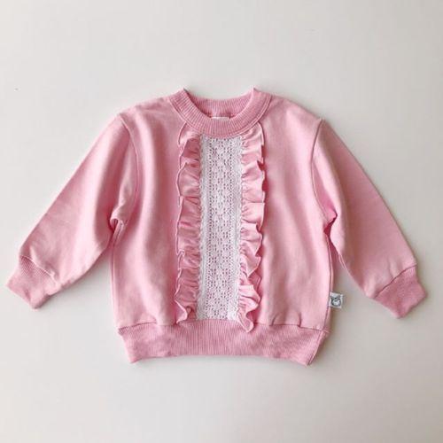 Toddler Kids Baby Girls Clothes Ruffle Lace Top T-Shirt Blouse Autumn Cotton Warm Clothing - ebowsos