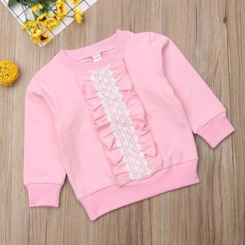 Toddler Kids Baby Girls Clothes Ruffle Lace Top T-Shirt Blouse Autumn Cotton Warm Clothing - ebowsos