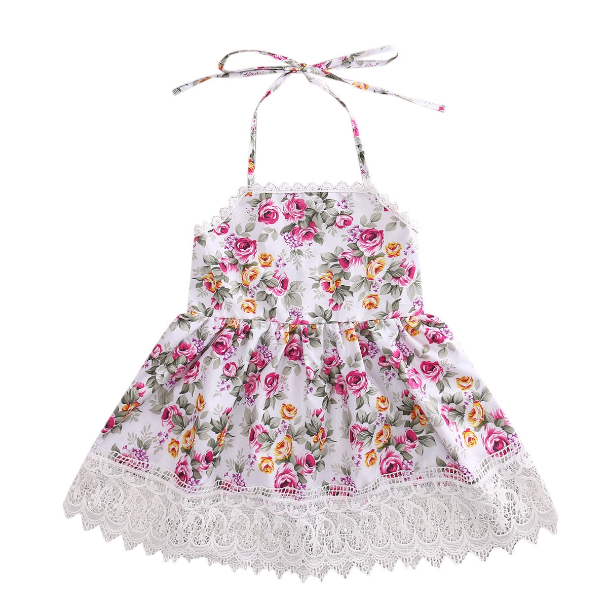 Toddler Kids Baby Girls Summer Flower Dress Princess Party Pageant Swing Dresses - ebowsos